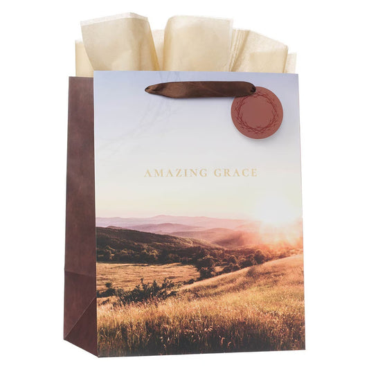 Amazing Grace Crown of Thorns Large Portrait Gift Bag - The Christian Gift Company