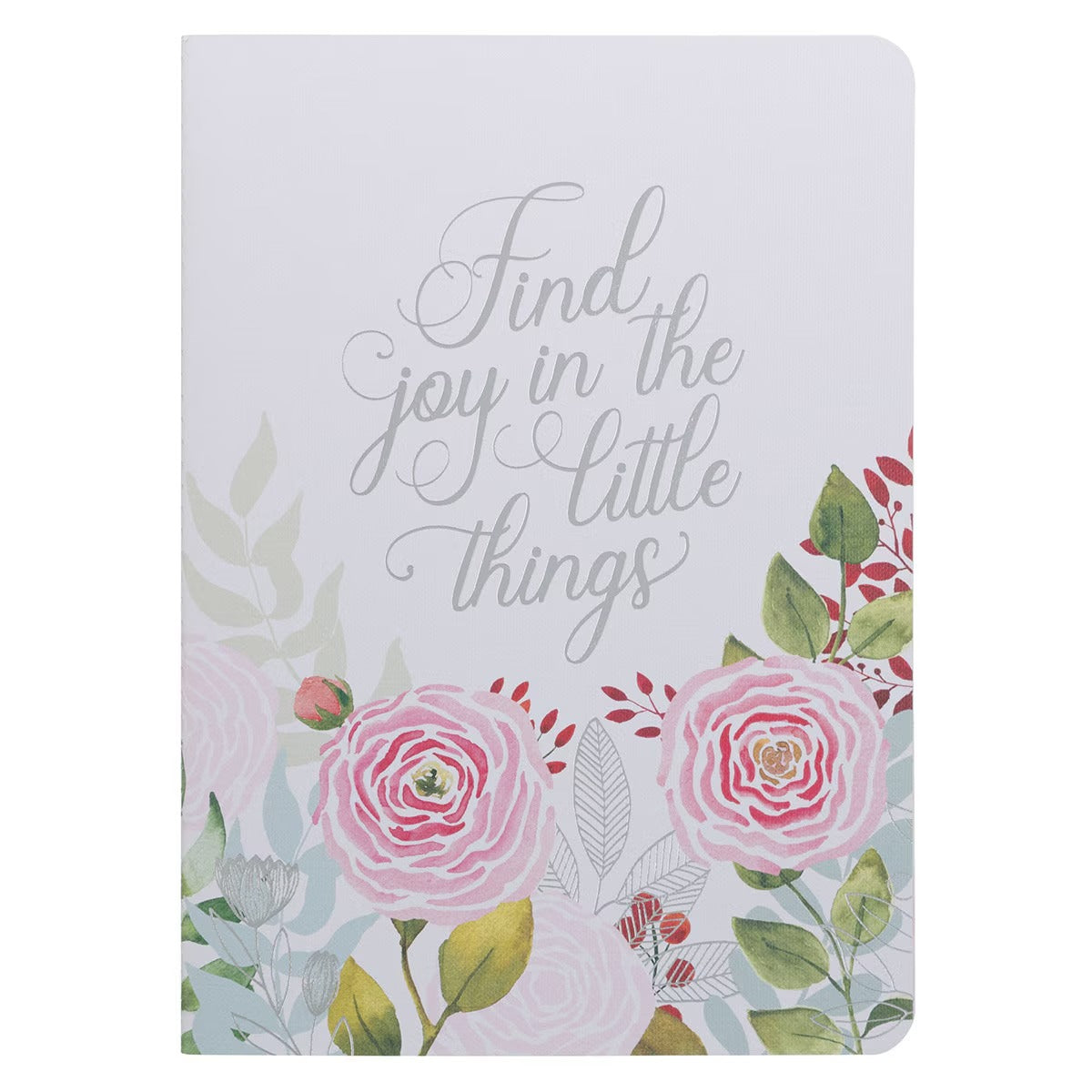 Find Joy in the Little Things Pink Floral Large Notebook - The Christian Gift Company