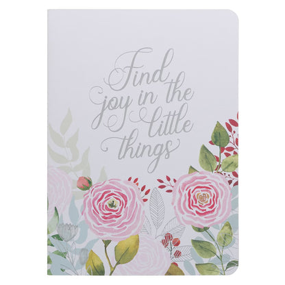Find Joy in the Little Things Pink Floral Large Notebook - The Christian Gift Company
