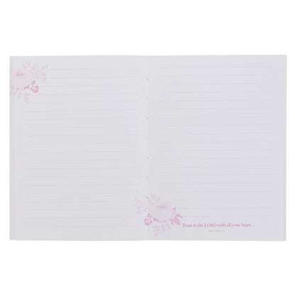 Trust in the Lord Pink Floral Medium Notebook - Proverbs 3:5 - The Christian Gift Company
