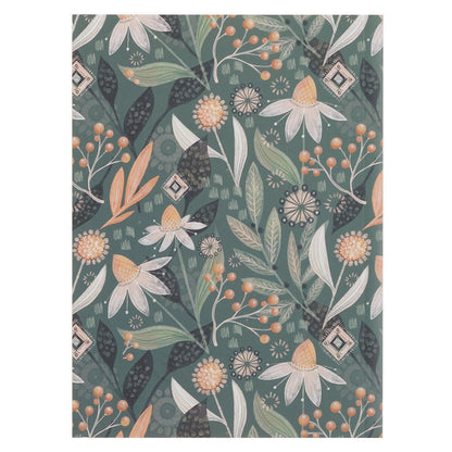 Through Christ Green Floral Medium Notebook - Philippians 4:13 - The Christian Gift Company