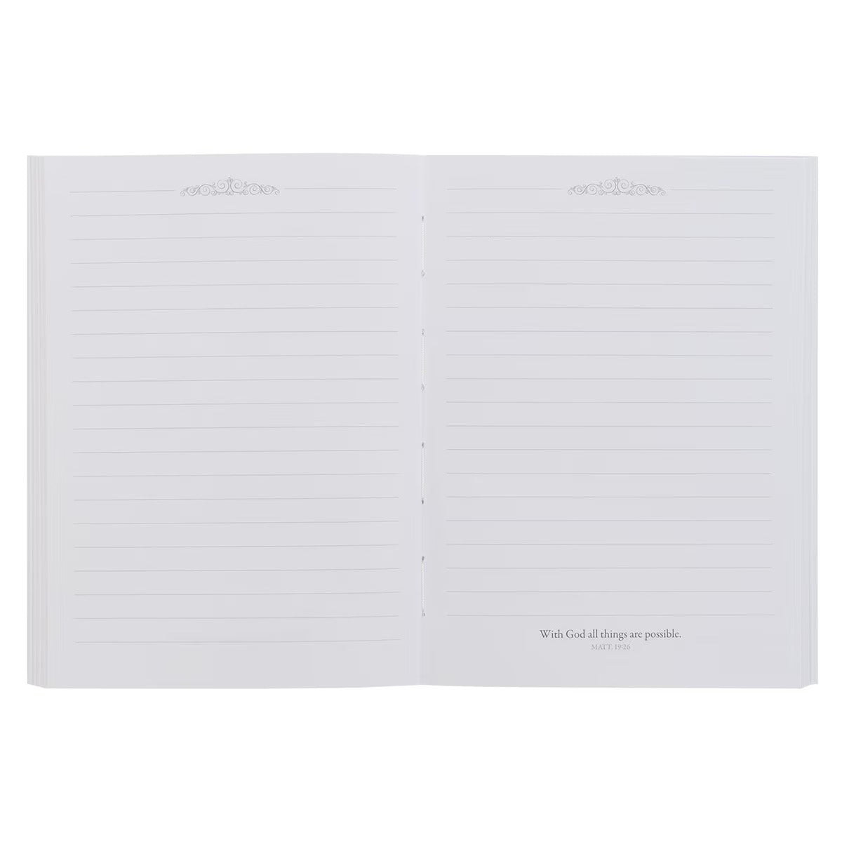 With God All Things Are Possible Mountain Medium Notebook - Matthew 19:26 - The Christian Gift Company
