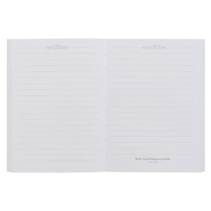With God All Things Are Possible Mountain Medium Notebook - Matthew 19:26 - The Christian Gift Company