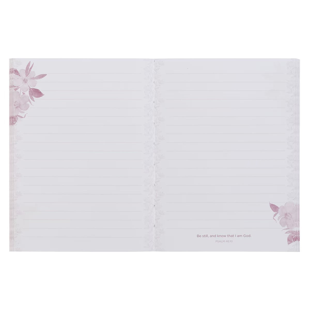 Be Still and Know Pink Floral Medium Notebook - Psalm 46:10 - The Christian Gift Company