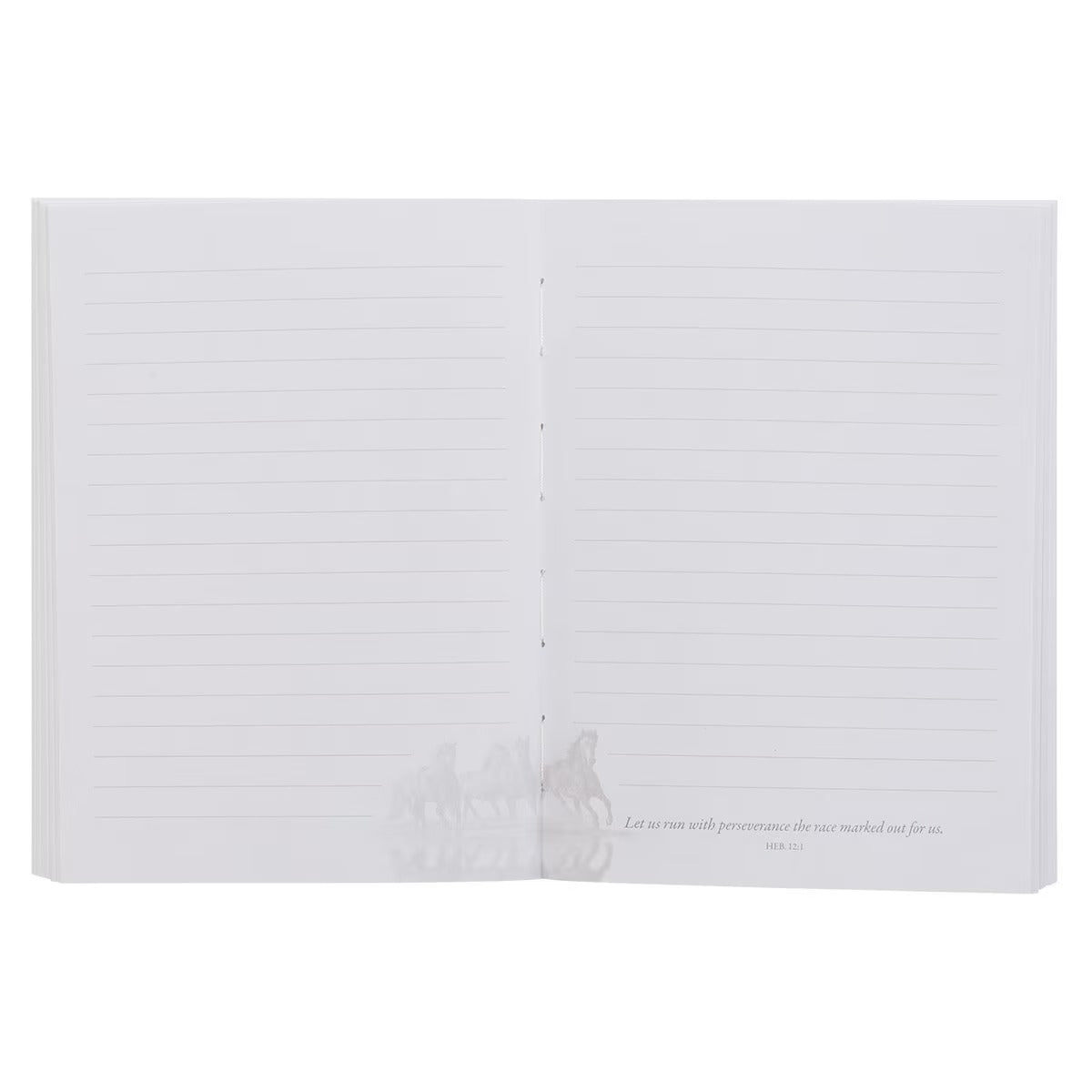 Perseverance Brown Stallion Medium Notebook - Hebrews 12:1 - The Christian Gift Company