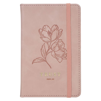 Trust Mottled Blush Faux Leather Hardcover Notebook with Elastic Band Closure - Proverbs 3:5 - The Christian Gift Company