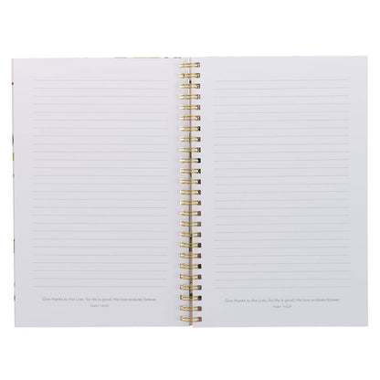 Through Christ Pink Floral Spiral Notebook - Phil 4:13 - The Christian Gift Company