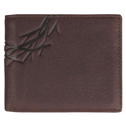 Crown of Thorns Espresso Brown Genuine Leather Wallet