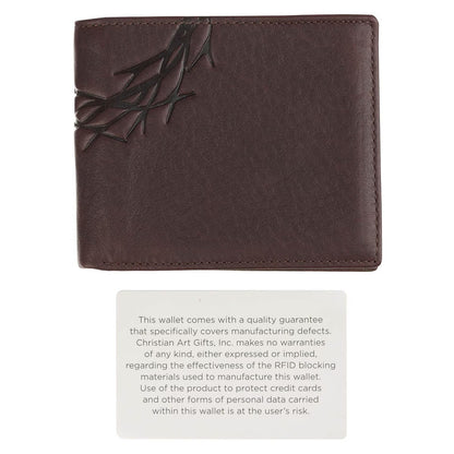 Crown of Thorns Espresso Brown Genuine Leather Wallet