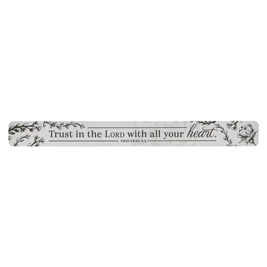 Trust in the Lord Monochrome Large Magnetic Strip - Proverbs 3:5 - The Christian Gift Company