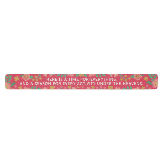 Time for Everything Pink Floral Large Magnetic Strip - Ecclesiastes 3:1 - The Christian Gift Company