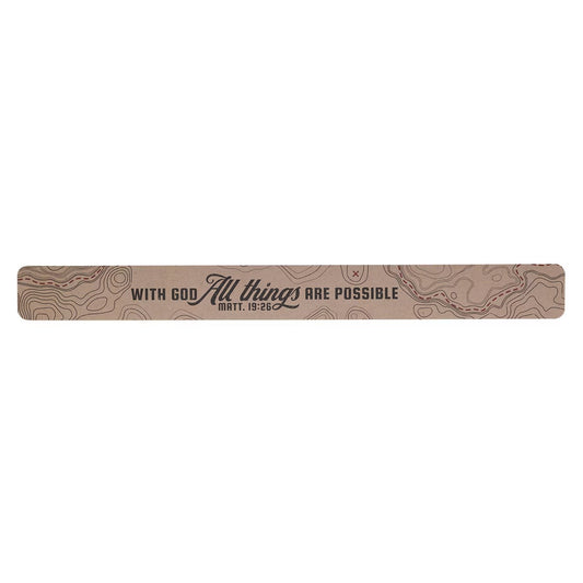 All Things Are Possible Tan Topography Large Magnetic Strip - Matthew 19:26 - The Christian Gift Company