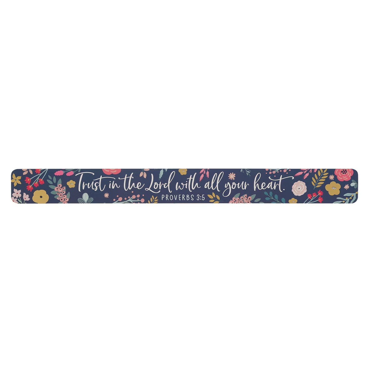 Trust in the Lord Purple Floral Large Magnetic Strip - Proverbs 3:5 - The Christian Gift Company