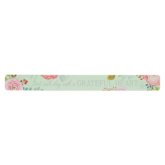 A Grateful Heart Pink Floral Large Magnetic Strip - The Christian Gift Company