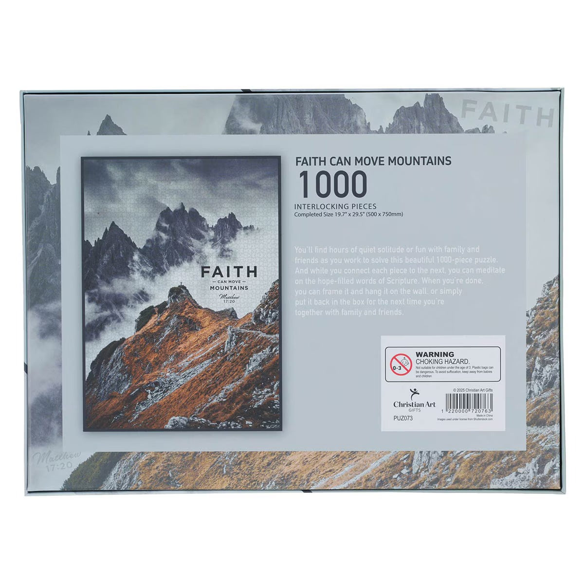 Faith Can Move Mountains 1000-piece Puzzle - Matthew 17:20 - The Christian Gift Company