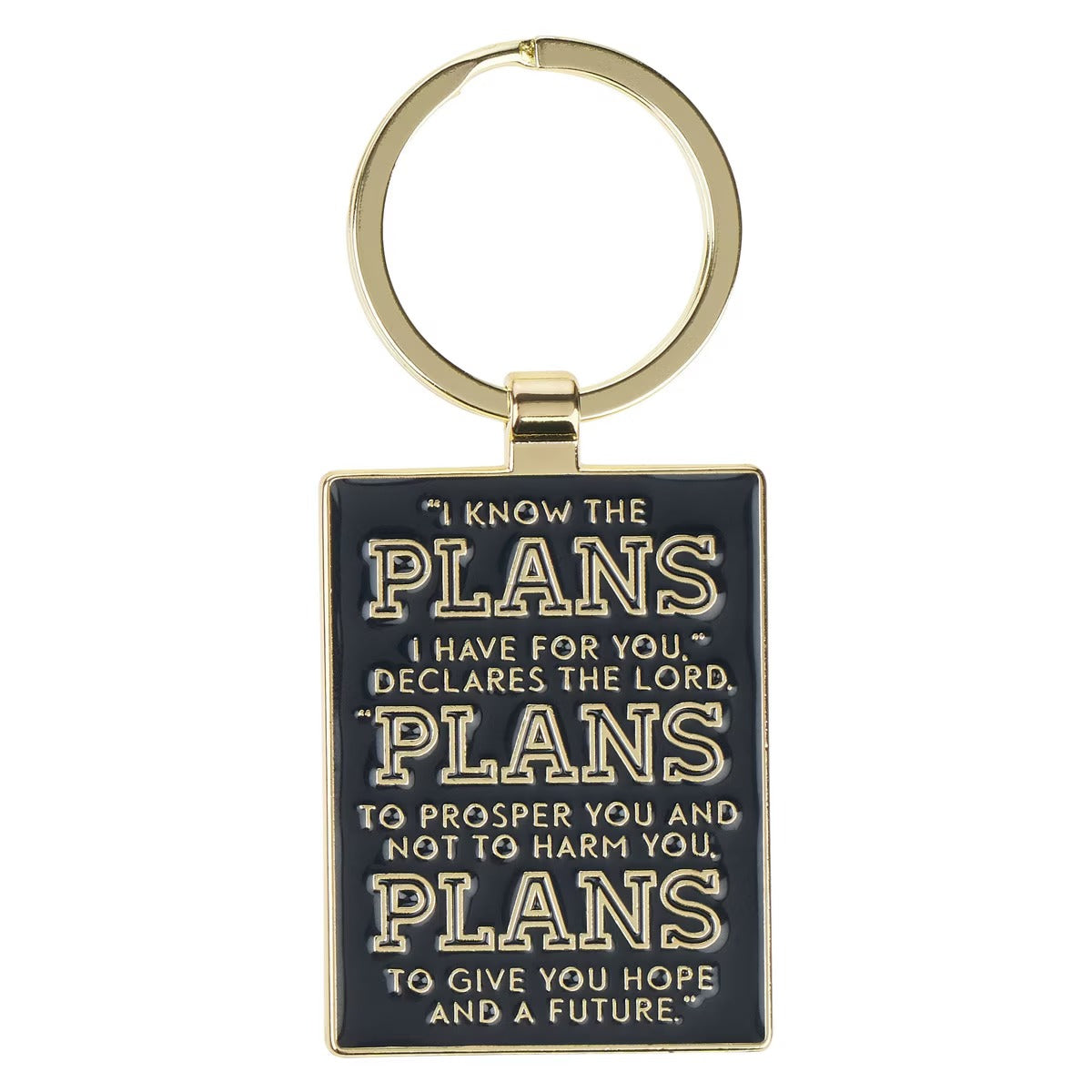 The Plans Modern Blue Grid Keychain in a Gift Tin - Jeremiah 29:11 - The Christian Gift Company