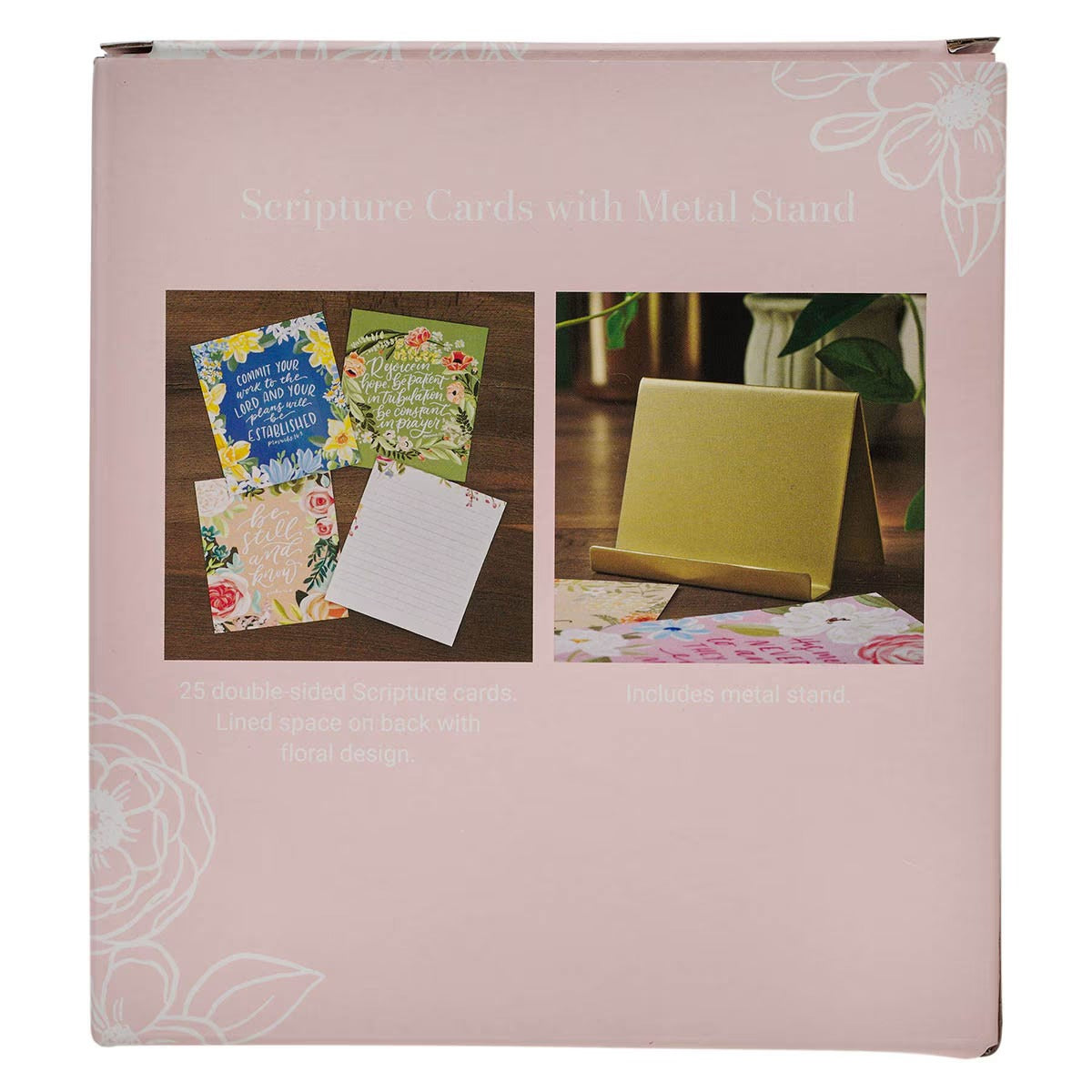 Blossoms of Faith Desktop Scripture Cards with Gold Metal Stand