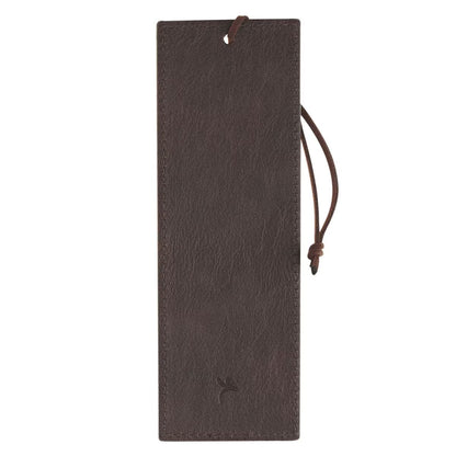 The Plans Cocoa Brown and Taupe Faux Leather Bookmark - Jeremiah 29:11 - The Christian Gift Company
