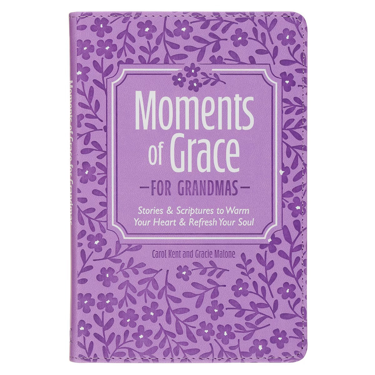Moments of Grace for Grandmas: Stories and Scriptures Purple Faux Leather Gift Book - The Christian Gift Company