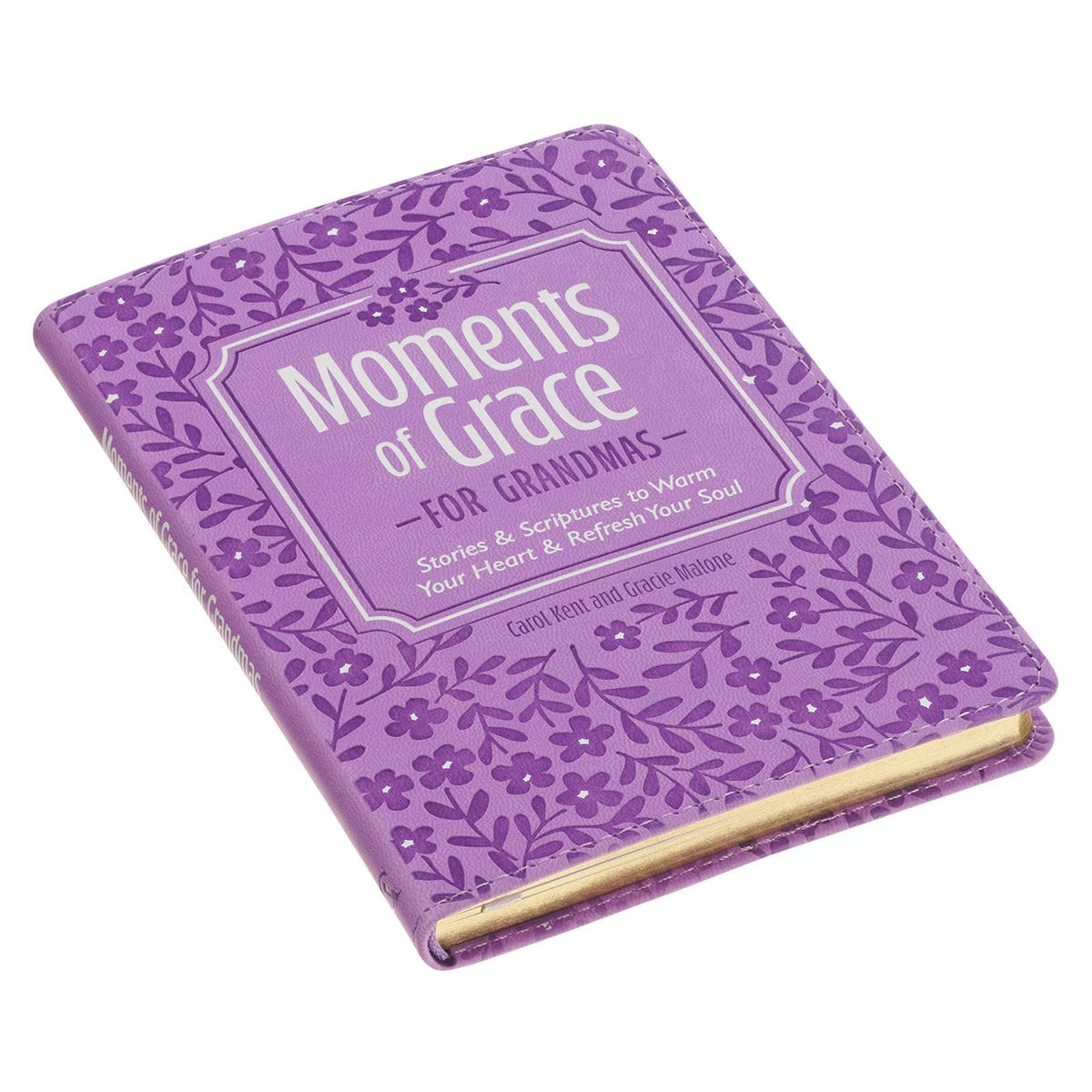 Moments of Grace for Grandmas: Stories and Scriptures Purple Faux Leather Gift Book - The Christian Gift Company