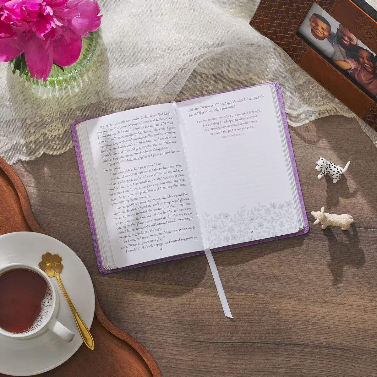 Moments of Grace for Grandmas: Stories and Scriptures Purple Faux Leather Gift Book - The Christian Gift Company