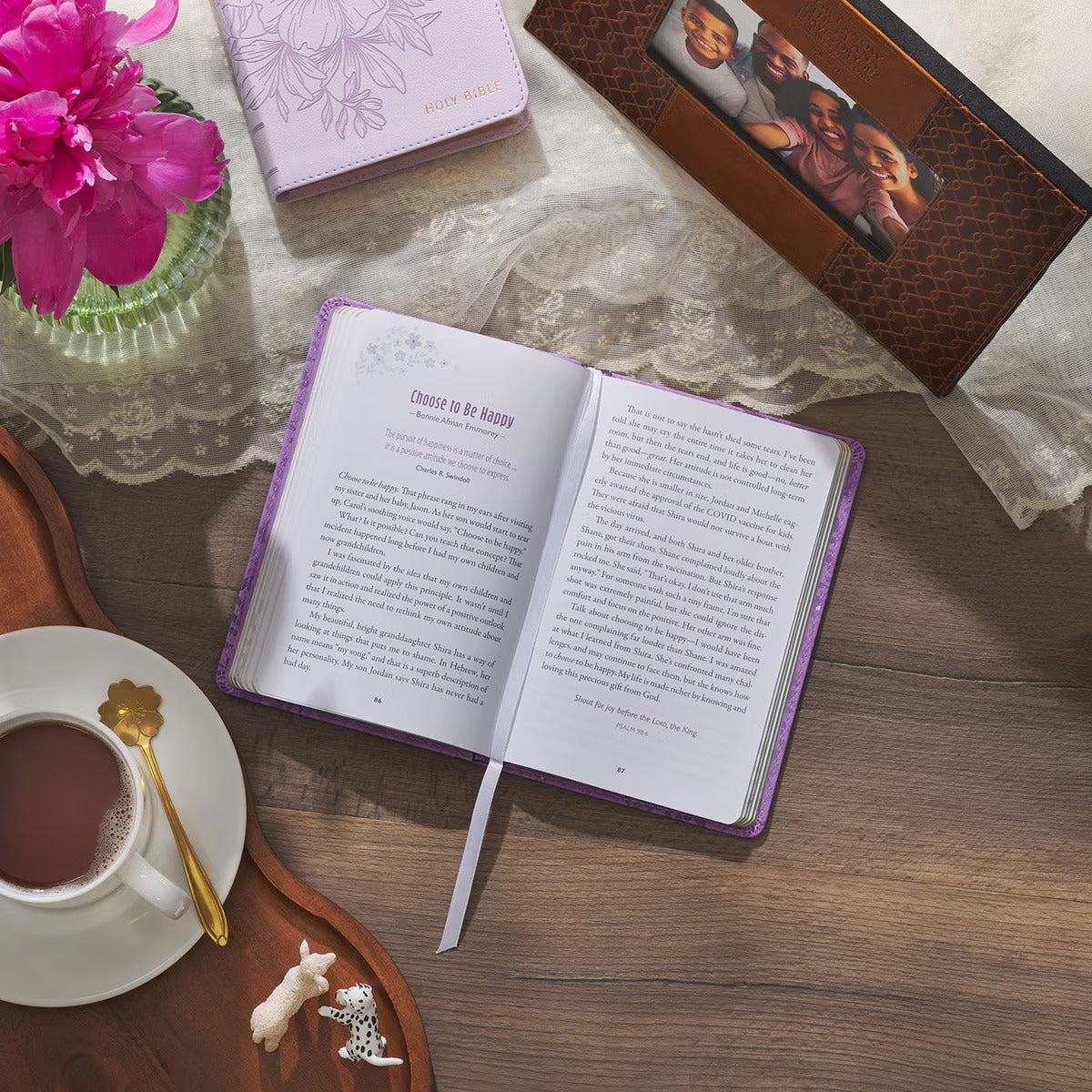 Moments of Grace for Grandmas: Stories and Scriptures Purple Faux Leather Gift Book - The Christian Gift Company