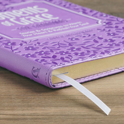 Moments of Grace for Grandmas: Stories and Scriptures Purple Faux Leather Gift Book - The Christian Gift Company