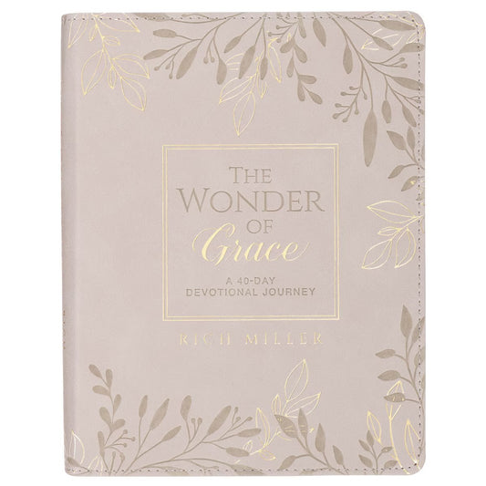The Wonder of Grace: A 40-Day Devotional Journey Taupe Faux Leather Devotional