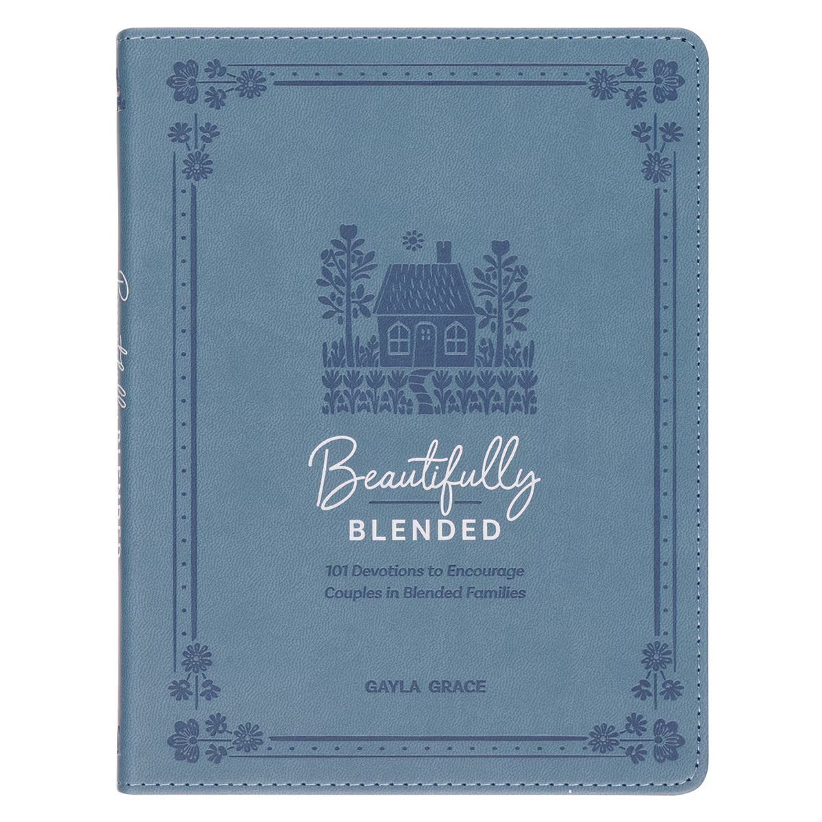 Beautifully Blended Blue Faux Leather Daily Devotional for Couples
