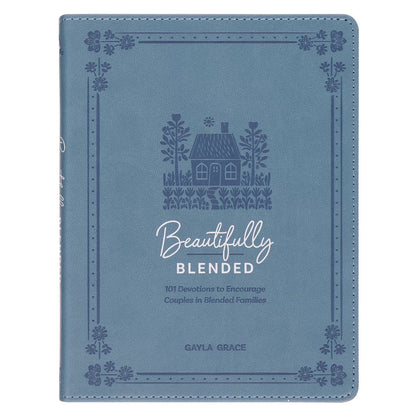 Beautifully Blended Blue Faux Leather Daily Devotional for Couples
