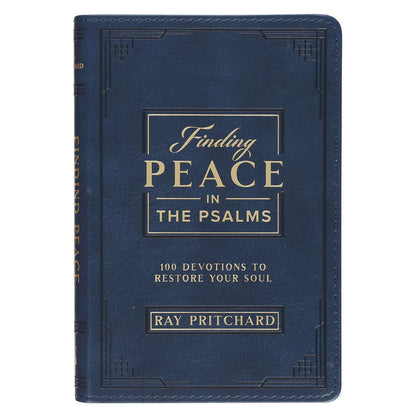 Finding Peace in the Psalms Navy Blue Faux Leather Daily Devotional