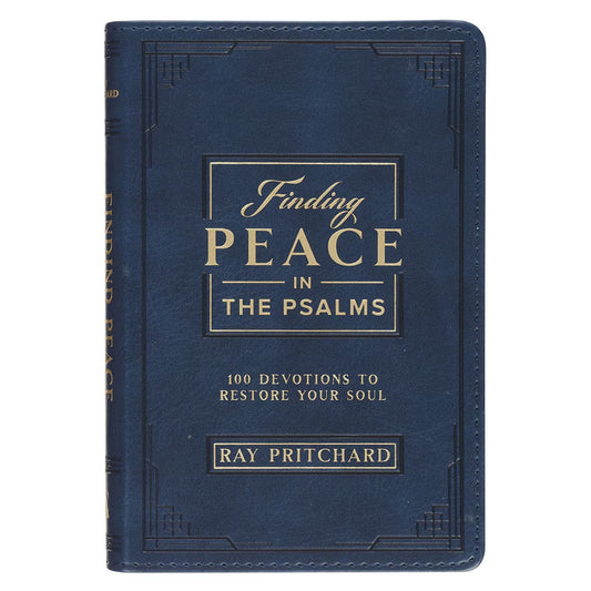 Finding Peace in the Psalms Navy Blue Faux Leather Daily Devotional