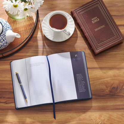 Live Well: God's Plan for Your Wellbeing Blue Faux Leather Daily Devotional - The Christian Gift Company