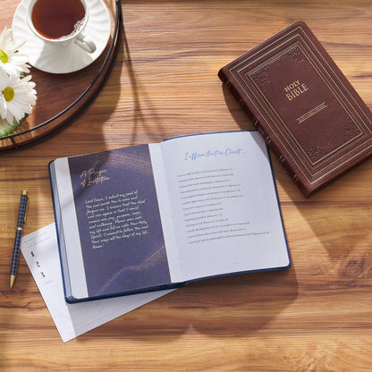 Live Well: God's Plan for Your Wellbeing Blue Faux Leather Daily Devotional - The Christian Gift Company