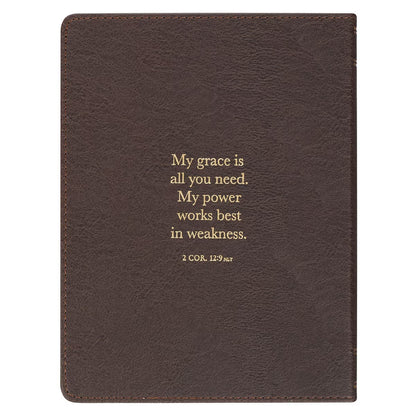 Amazing Grace Two-Tone Brown Faux Leather Daily Devotional