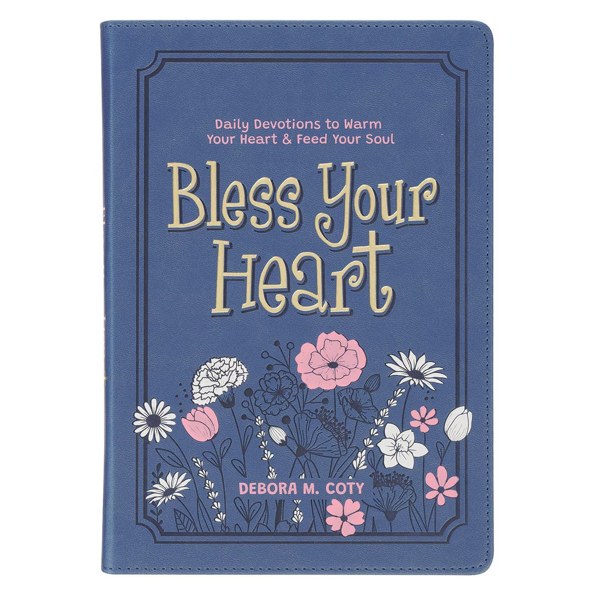 Bless Your Heart Blue Faux Leather Daily Devotional for Women