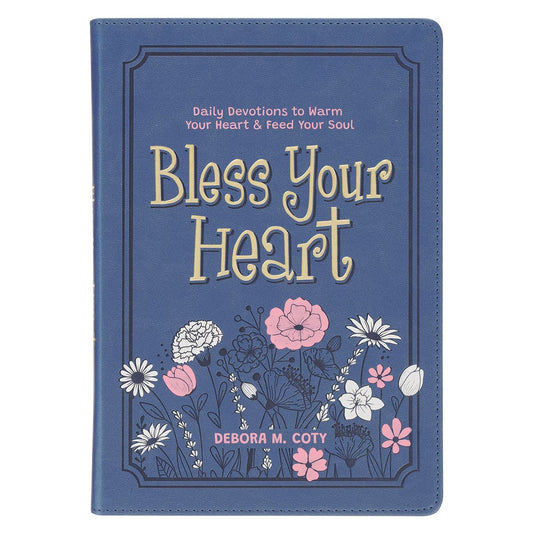 Bless Your Heart Blue Faux Leather Daily Devotional for Women