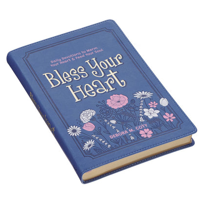 Bless Your Heart Blue Faux Leather Daily Devotional for Women