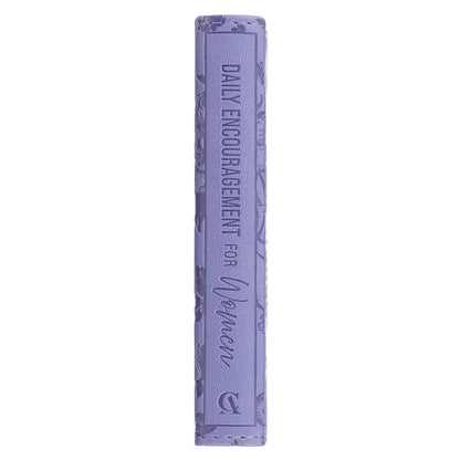 One-Minute Devotions®: Daily Encouragement for Women Purple Floral Faux Leather Devotional - The Christian Gift Company