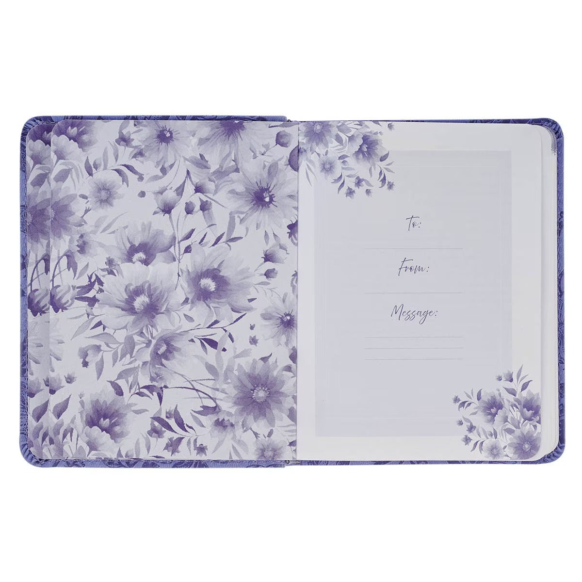 One-Minute Devotions®: Daily Encouragement for Women Purple Floral Faux Leather Devotional - The Christian Gift Company