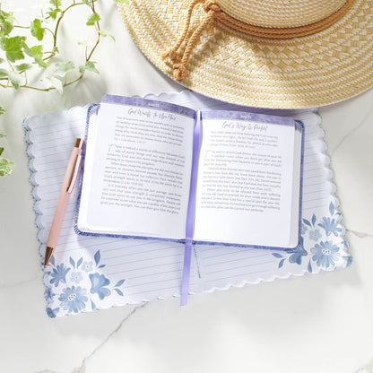 One-Minute Devotions®: Daily Encouragement for Women Purple Floral Faux Leather Devotional - The Christian Gift Company