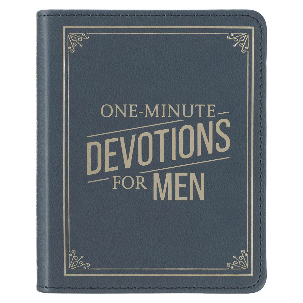 One-Minute Devotions® for Men Slate Blue Faux Leather Devotional - The Christian Gift Company