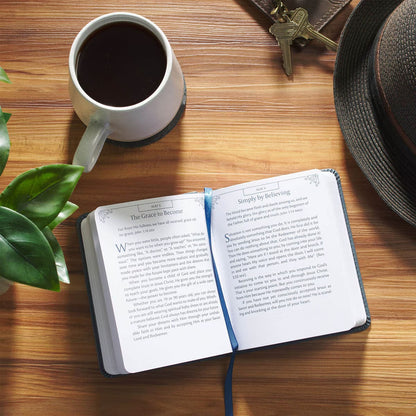 One-Minute Devotions® for Men Slate Blue Faux Leather Devotional - The Christian Gift Company