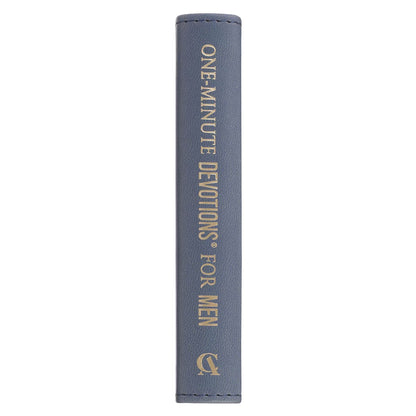 One-Minute Devotions® for Men Slate Blue Faux Leather Devotional - The Christian Gift Company