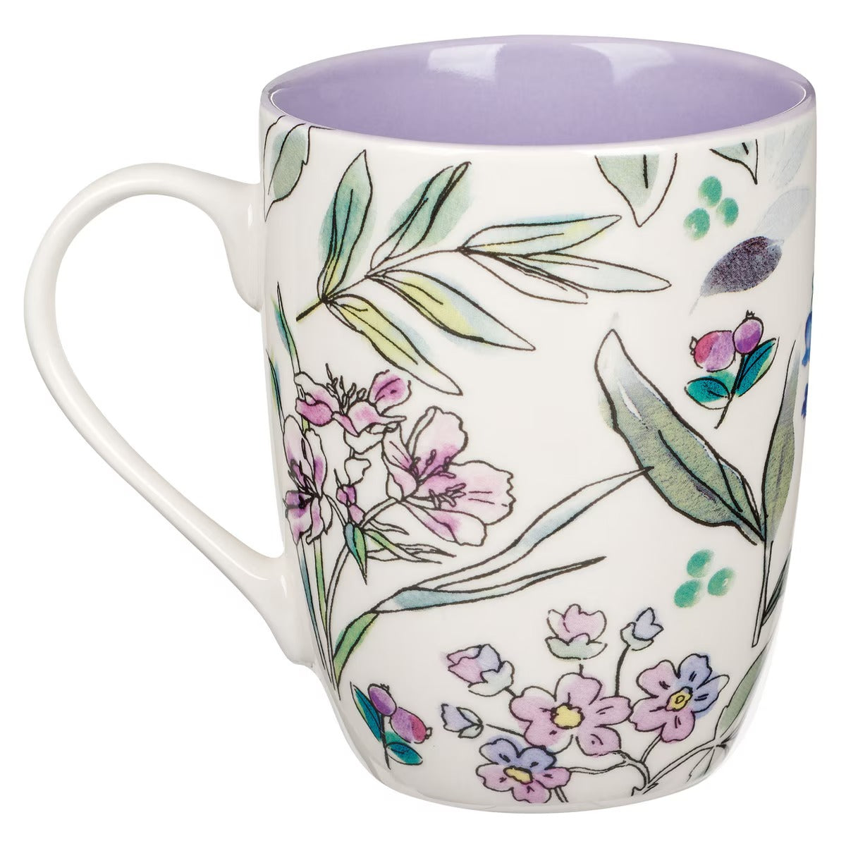 Amazing Grace Purple Floral Ceramic Mug
