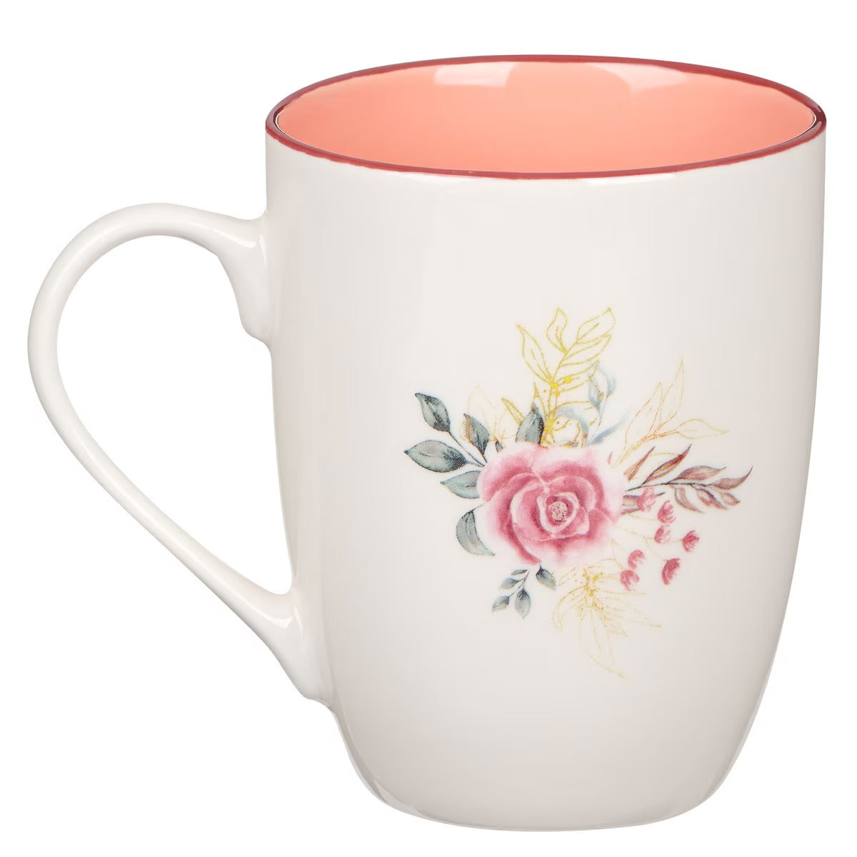 Pink Floral Cross Ceramic Coffee Mug - The Christian Gift Company