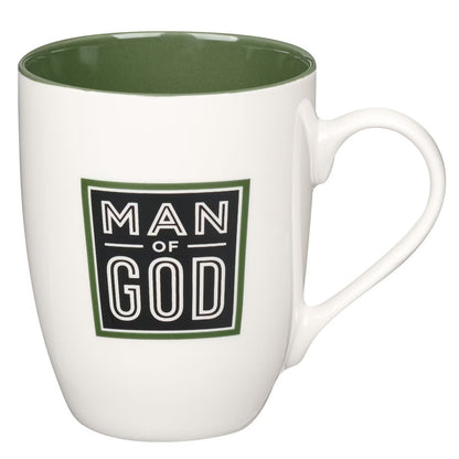 Man of God Cactus Green Ceramic Coffee Mug - 1 Timothy 6:11 - The Christian Gift Company