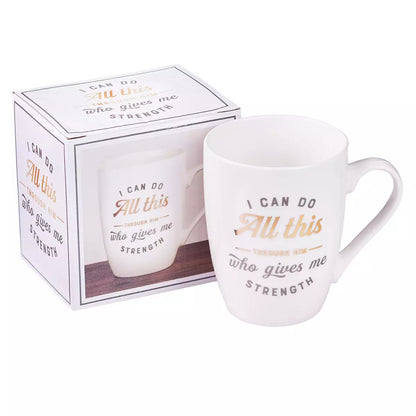 White Ceramic Mug: I Can Do All This Through Him