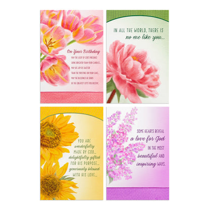 Happy Birthday - Classic Florals - 12 Boxed Cards - The Christian Gift Company