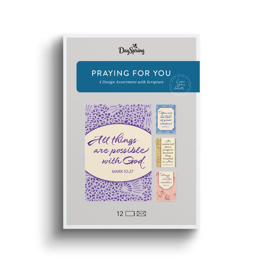 Praying for You - Patterns Design - 12 Boxed Cards - The Christian Gift Company